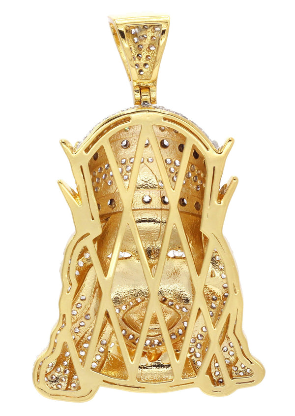 Mens Gold Plated King Pendant | 11.5 Grams