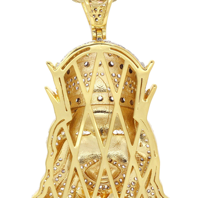 Mens Gold Plated Cuban Link Chain & King Pendant | Appx. 19.5 Grams