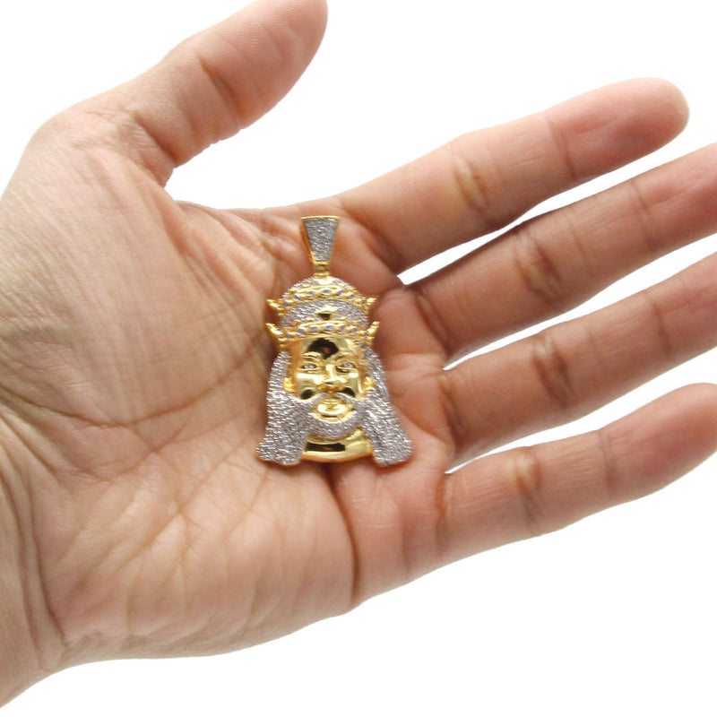 Mens Gold Plated King Pendant | 11.5 Grams