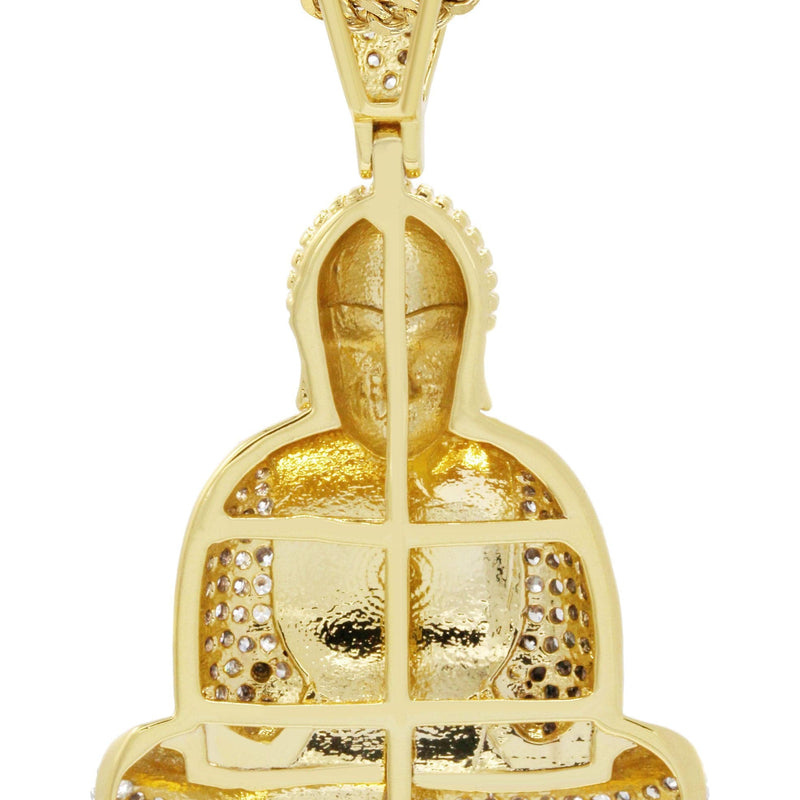 Mens Gold Plated Franco Chain & Buddha Pendant | Appx. 14 Grams