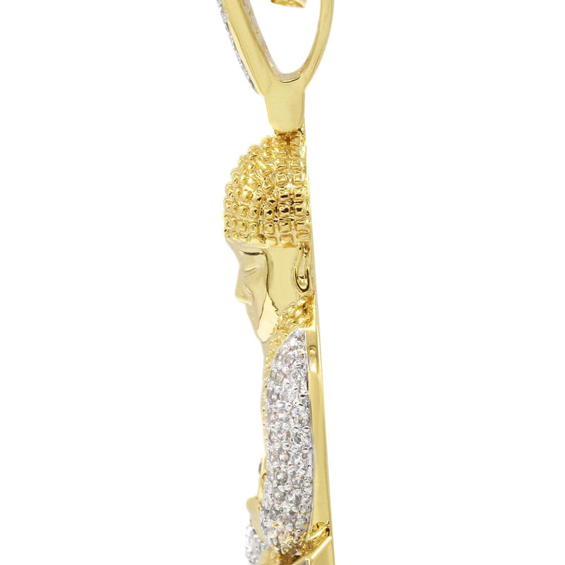 Mens Gold Plated Franco Chain & Buddha Pendant | Appx. 14 Grams