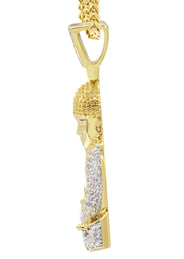 Mens Gold Plated Franco Chain & Buddha Pendant | Appx. 14 Grams
