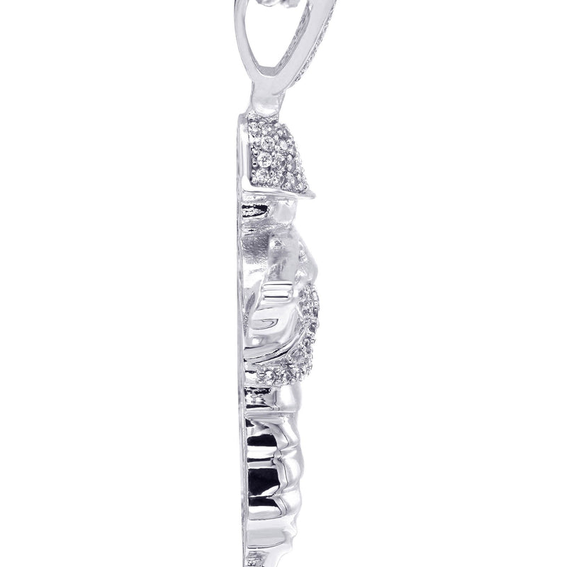 White Gold Plated Cuban Link Chain & Soldier Pendant | Appx. 14.3 Grams