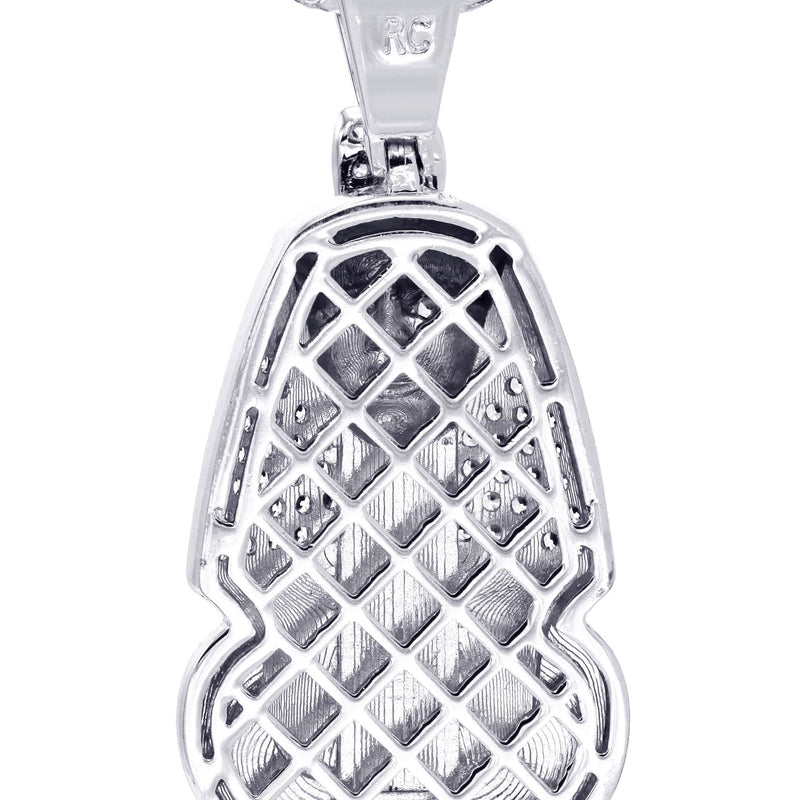 White Gold Plated Cuban Link Chain & Pharaoh Pendant | Appx. 16 Grams