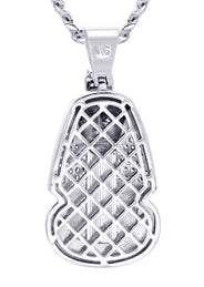 White Gold Plated Cuban Link Chain & Pharaoh Pendant | Appx. 16 Grams
