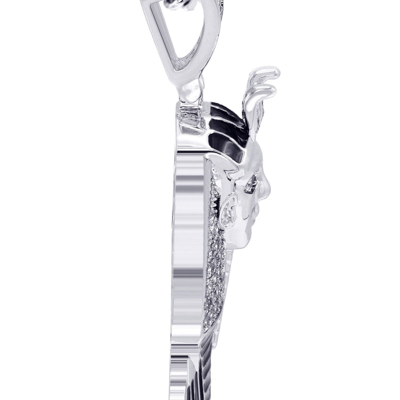 White Gold Plated Cuban Link Chain & Pharaoh Pendant | Appx. 16 Grams