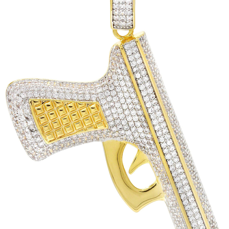 Mens Gold Plated Gun Pendant | 8.2 Grams