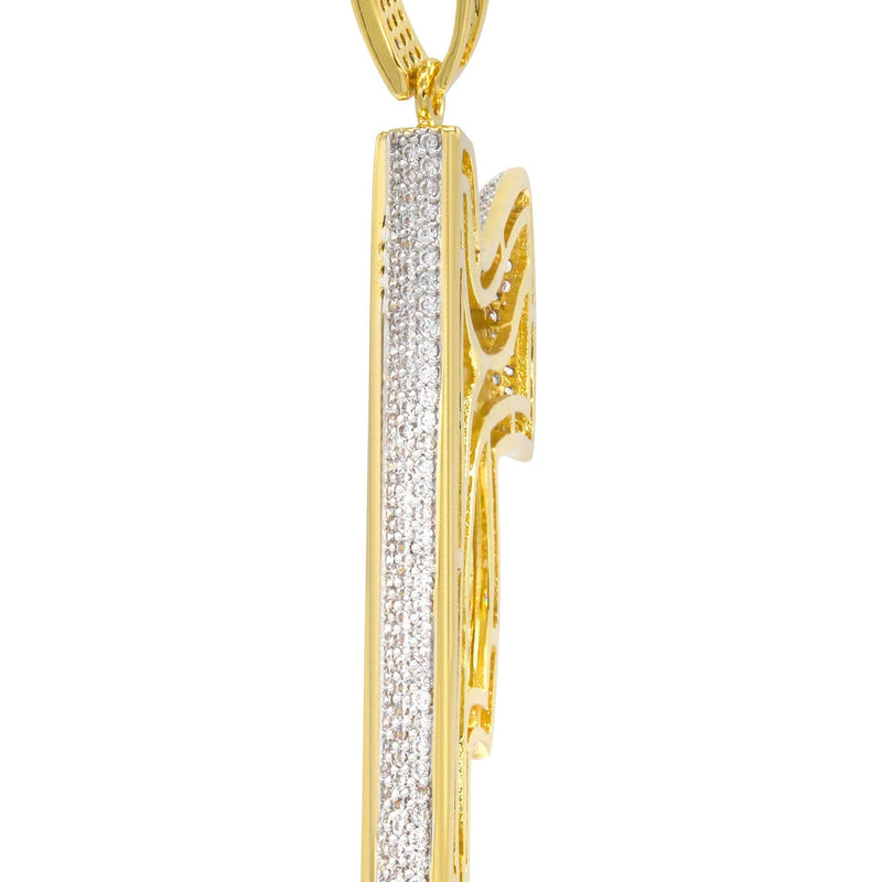 Mens Gold Plated Gun Pendant | 8.2 Grams