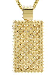 Mens Gold Plated Franco Chain & Dog Tag Pendant | Appx. 28 Grams