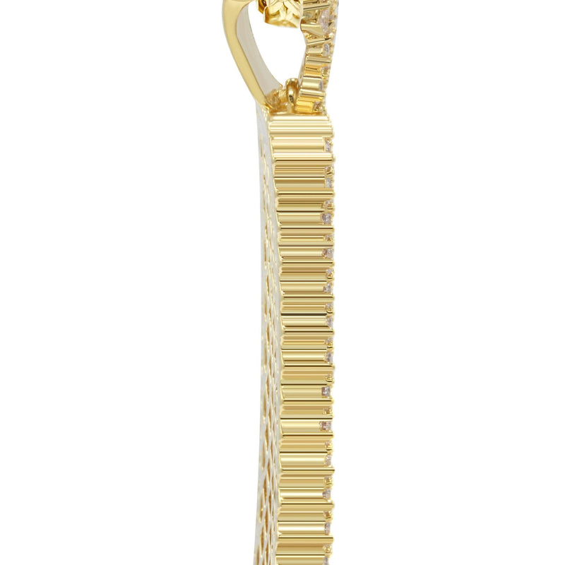 Mens Gold Plated Franco Chain & Dog Tag Pendant | Appx. 28 Grams
