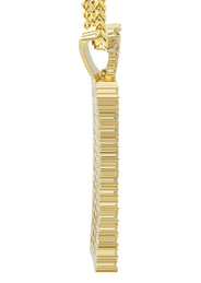 Mens Gold Plated Franco Chain & Dog Tag Pendant | Appx. 28 Grams