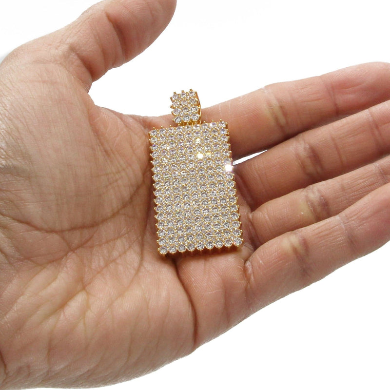Mens Gold Plated Dog Tag Pendant | 20 Grams