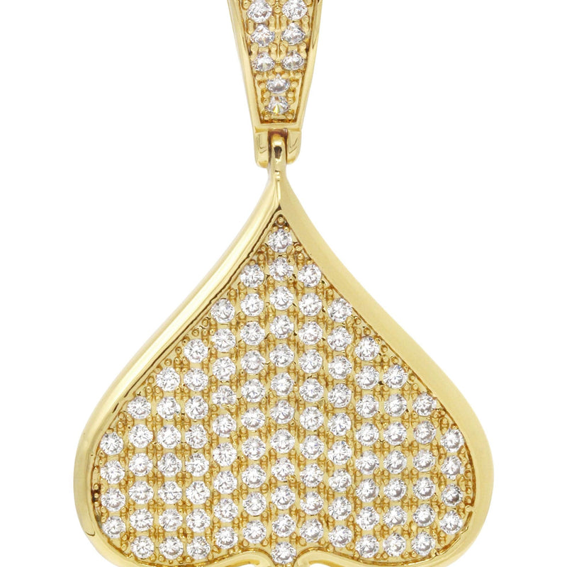 Mens Gold Plated Ace of Spades Pendant | 7.9 Grams