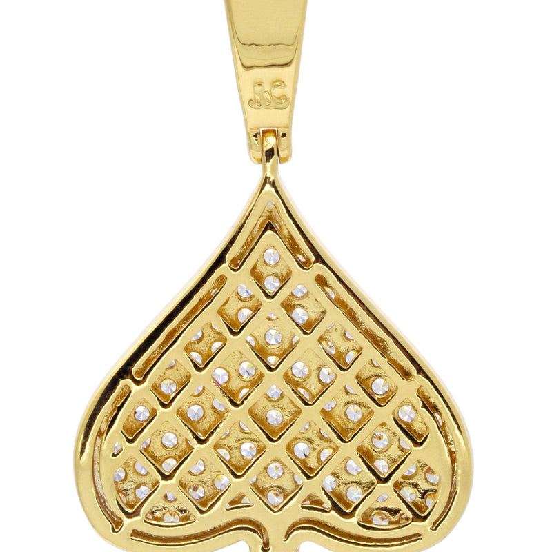 Mens Gold Plated Ace of Spades Pendant | 7.9 Grams