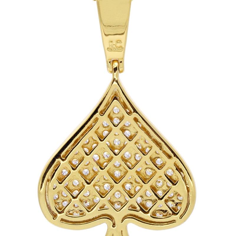 Mens Gold Plated Franco Chain & Ace of Spades Pendant | Appx. 15.9 Grams