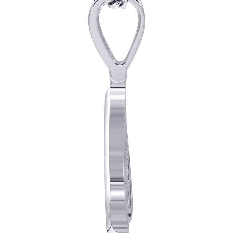 White Gold Plated Cuban Link Chain & Ace of Spades Pendant | Appx. 15.9 Grams