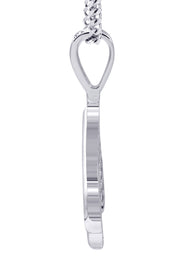 White Gold Plated Cuban Link Chain & Ace of Spades Pendant | Appx. 15.9 Grams