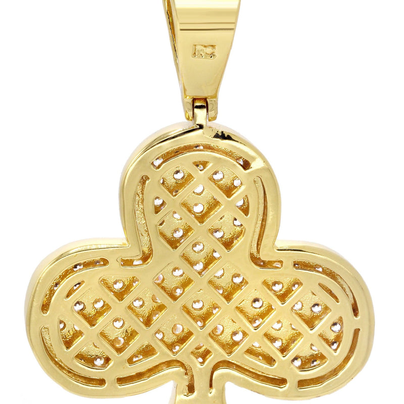 Mens Gold Plated Clover Pendant | 10.8 Grams