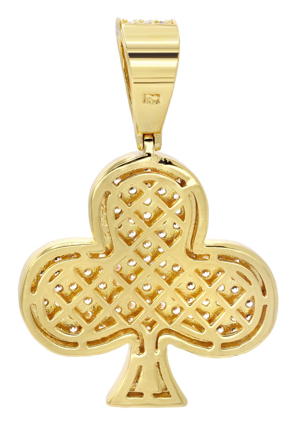 Mens Gold Plated Clover Pendant | 10.8 Grams