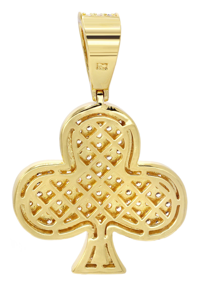 Mens Gold Plated Clover Pendant | 10.8 Grams
