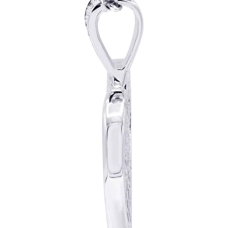 White Gold Plated Cuban Link Chain & Heart Pendant | Appx. 19.5 Grams
