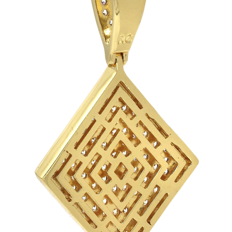 Mens Gold Plated Iced Out Pendant | 8.1 Grams