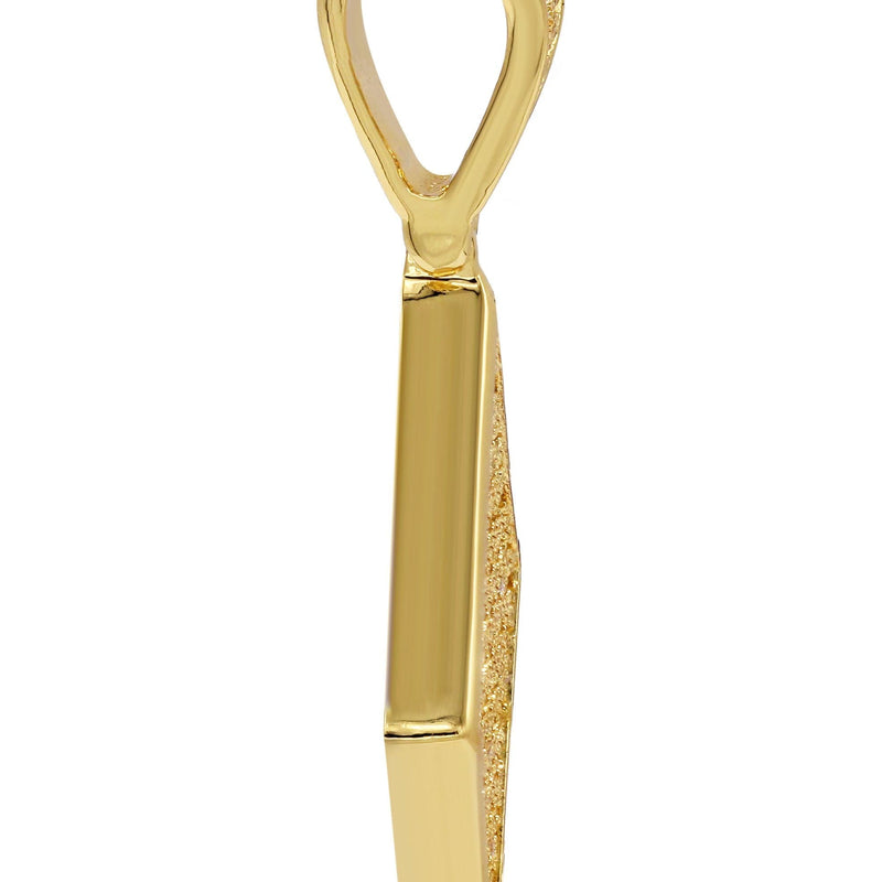 Mens Gold Plated Iced Out Pendant | 8.1 Grams