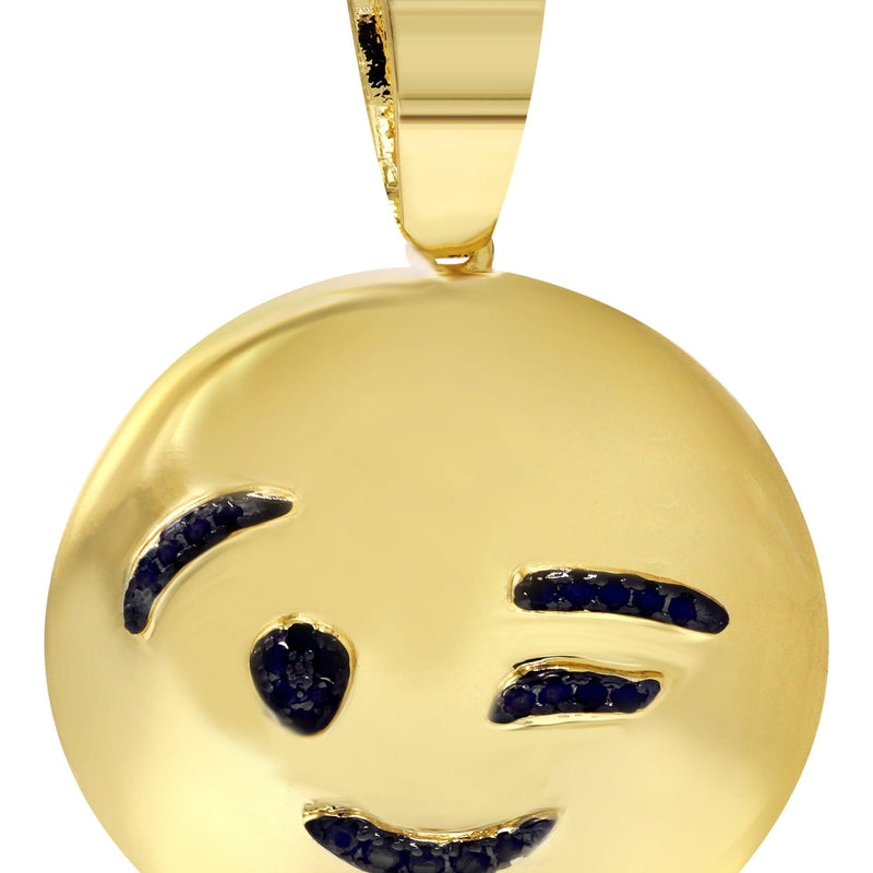 Mens Gold Plated Emoji Pendant | 6.3 Grams