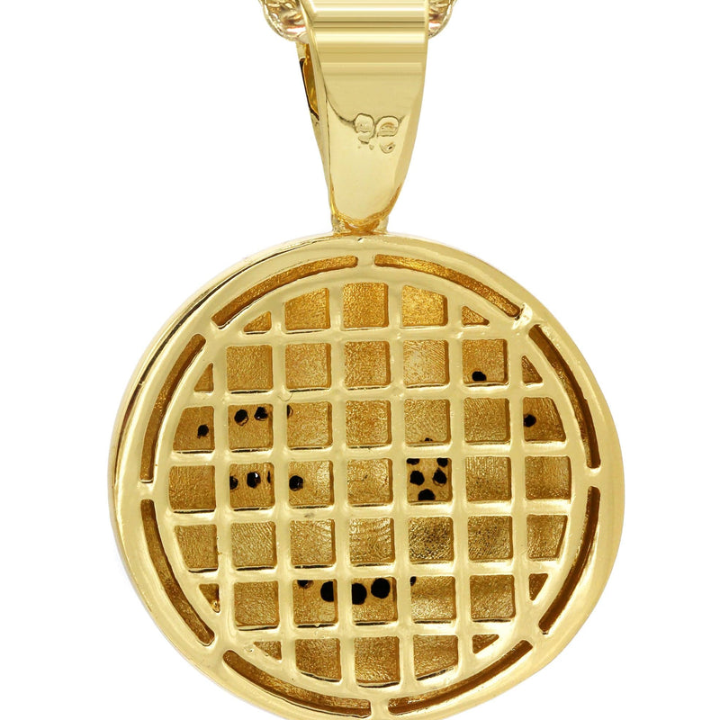 Mens Gold Plated Cuban Link Chain & Emoji Pendant | Appx. 14.3 Grams