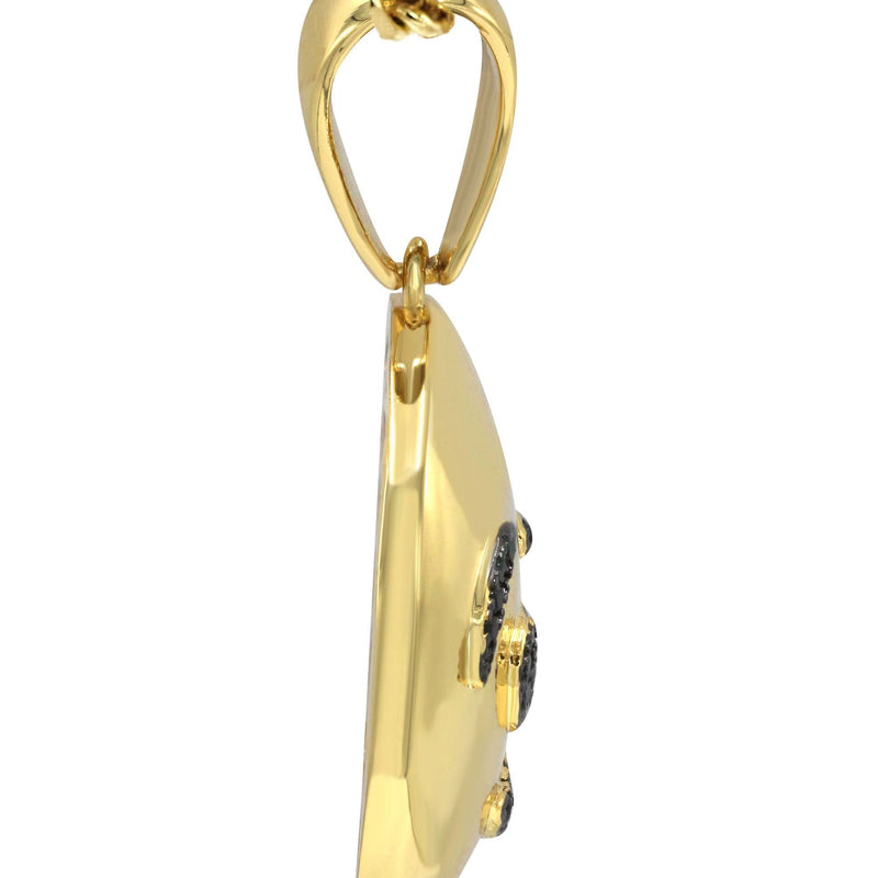 Mens Gold Plated Cuban Link Chain & Emoji Pendant | Appx. 14.3 Grams