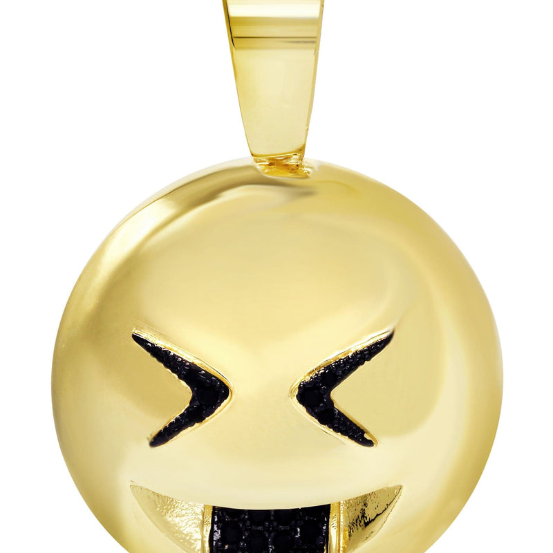Mens Gold Plated Emoji Pendant | 8 Grams