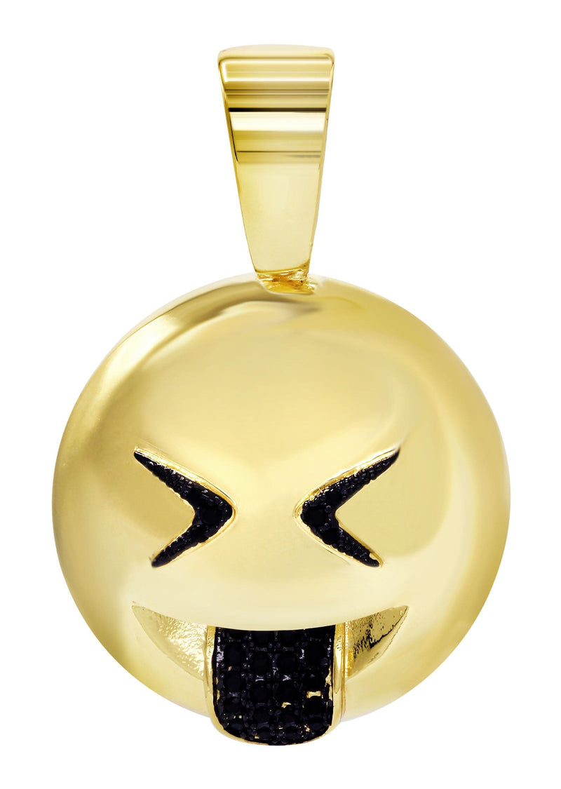 Mens Gold Plated Emoji Pendant | 8 Grams