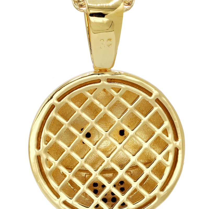 Mens Gold Plated Cuban Link Chain & Emoji Pendant | Appx. 16 Grams
