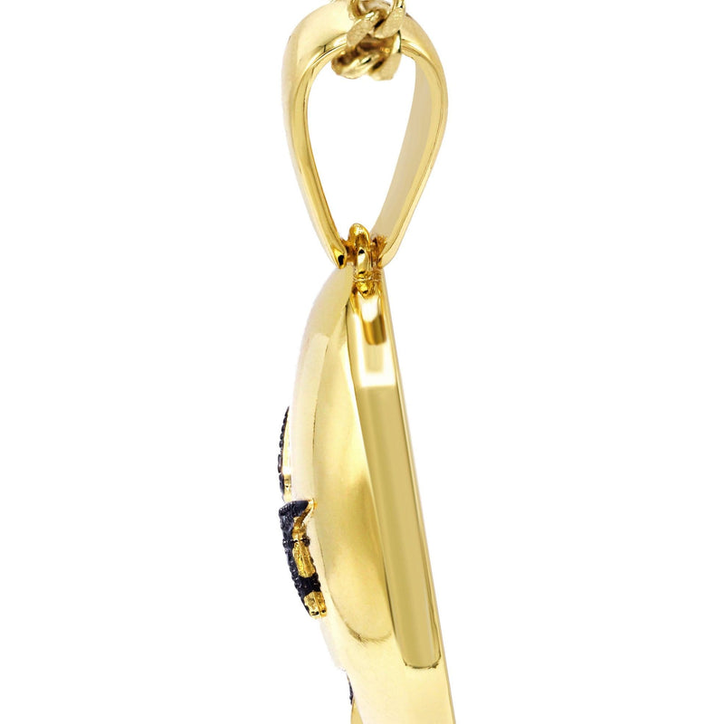 Mens Gold Plated Cuban Link Chain & Emoji Pendant | Appx. 16 Grams