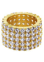 Mens Gold Plated Eternity Ring | 14.1 Grams