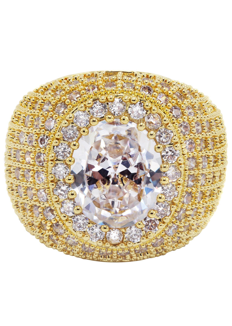 Gold Plated Clear Crystal Ring | 13.8 Grams