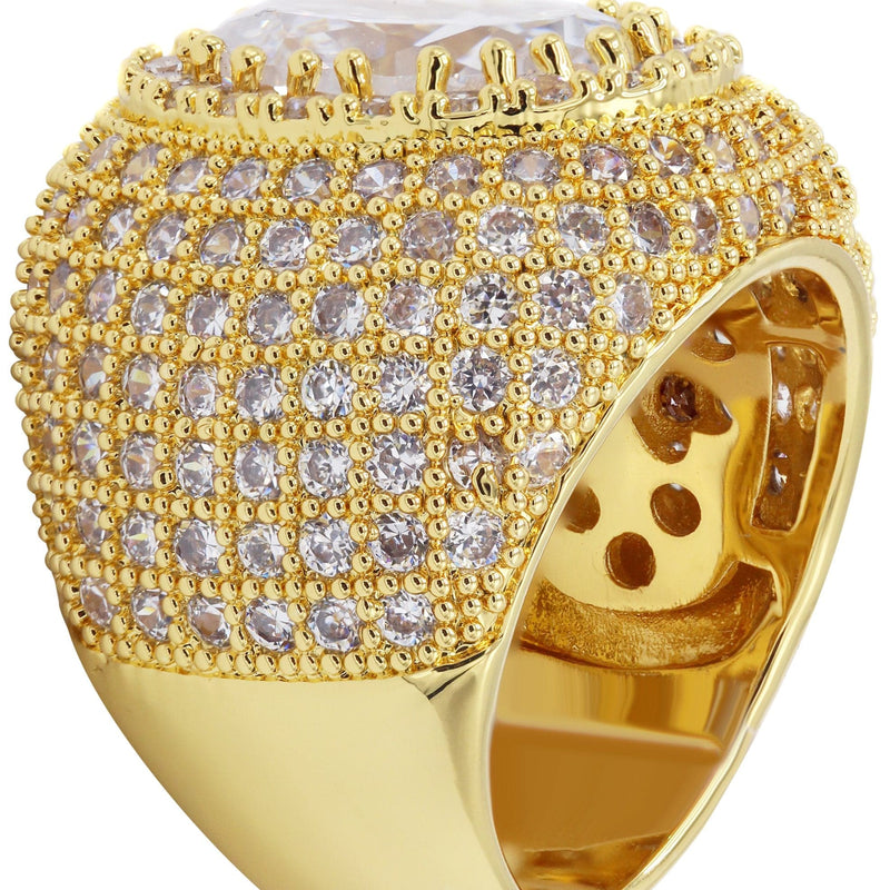 Gold Plated Clear Crystal Ring | 13.8 Grams