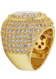 Gold Plated Clear Crystal Ring | 13.8 Grams