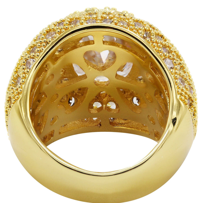 Gold Plated Clear Crystal Ring | 13.8 Grams
