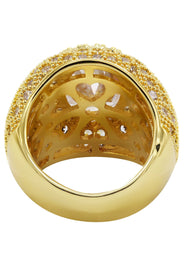 Gold Plated Clear Crystal Ring | 13.8 Grams