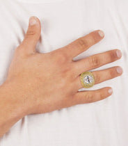 Gold Plated Clear Crystal Ring | 13.8 Grams