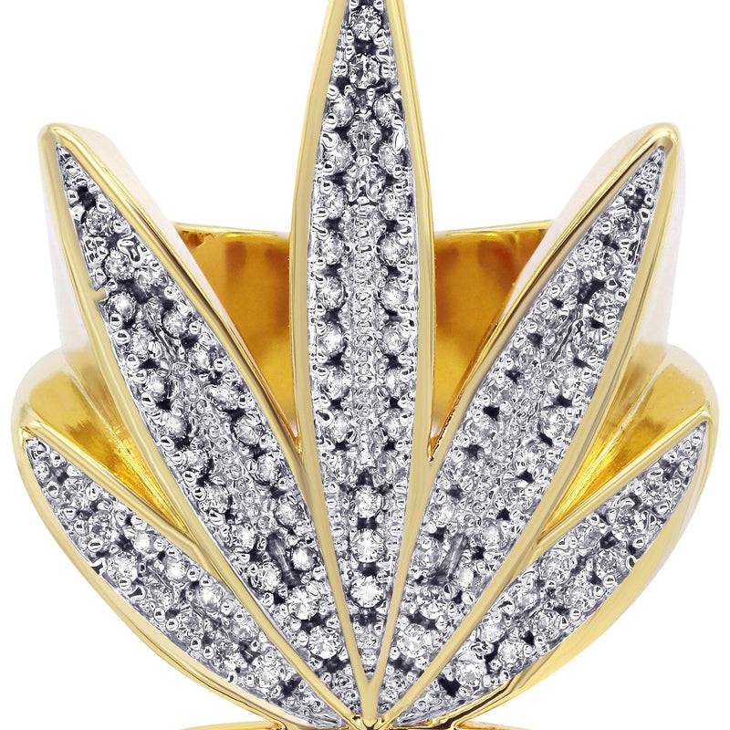 Gold Plated Marihuana Leaf Ring | 15 Grams