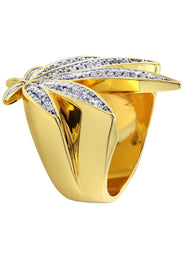Gold Plated Marihuana Leaf Ring | 15 Grams