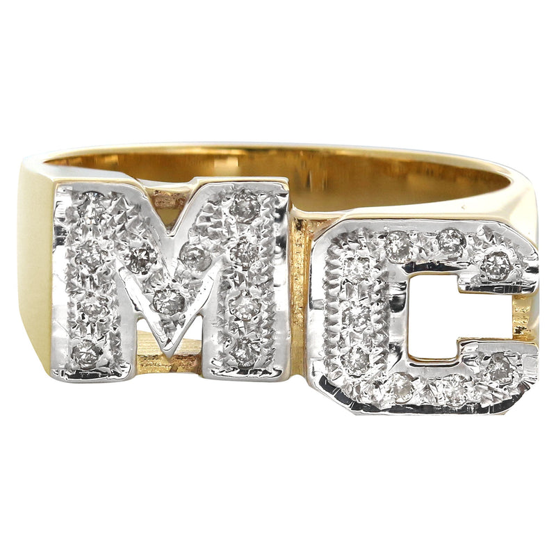 14K Diamond Initials Gold Name Ring | Style #104
