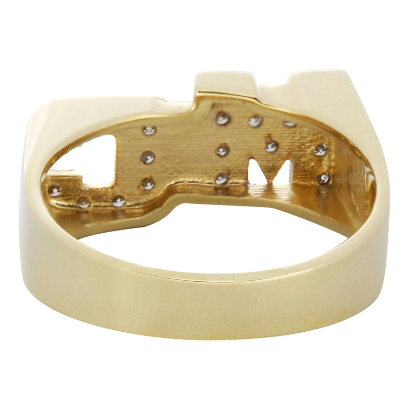 14K Diamond Initials Gold Name Ring | Style #104