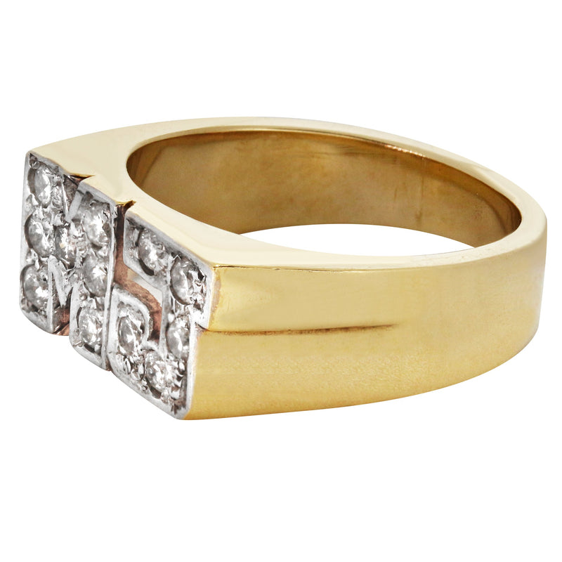 14K Diamond Initials Gold Name Ring | Style #103