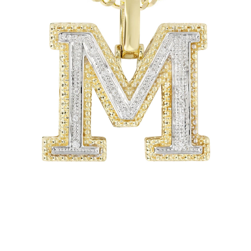 Diamond 10K Yellow Gold Letter "M" Necklace | Appx. 16.7 Grams