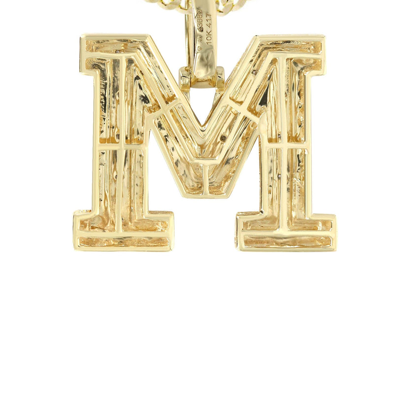 Diamond 10K Yellow Gold Letter "M" Necklace | Appx. 16.7 Grams