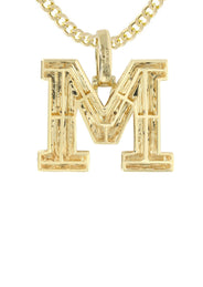 Diamond 10K Yellow Gold Letter "M" Necklace | Appx. 16.7 Grams