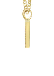 Yellow Gold Letter "M" Baguette Diamond Necklace | 3.3 Carats